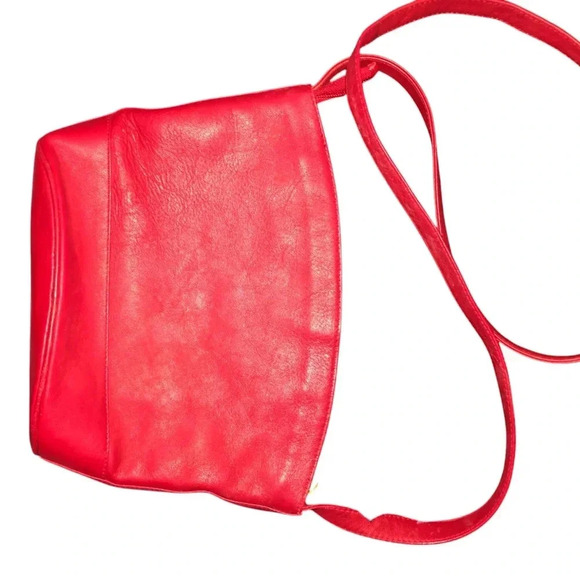 Vintage Paloma Picasso RED Leather X Gold Logo Shoulder Bag - Picture 4 of 9